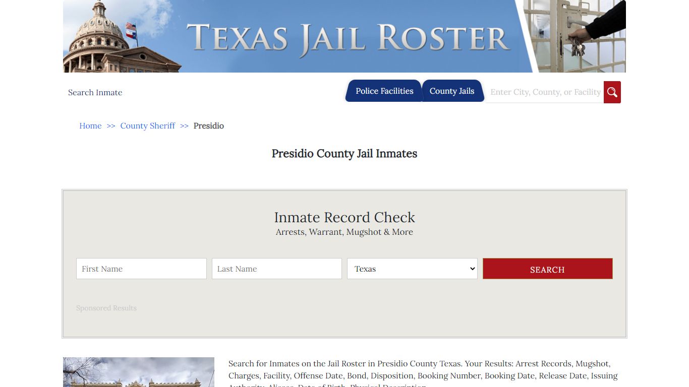 Presidio County Jail Inmates - Jail Roster Search