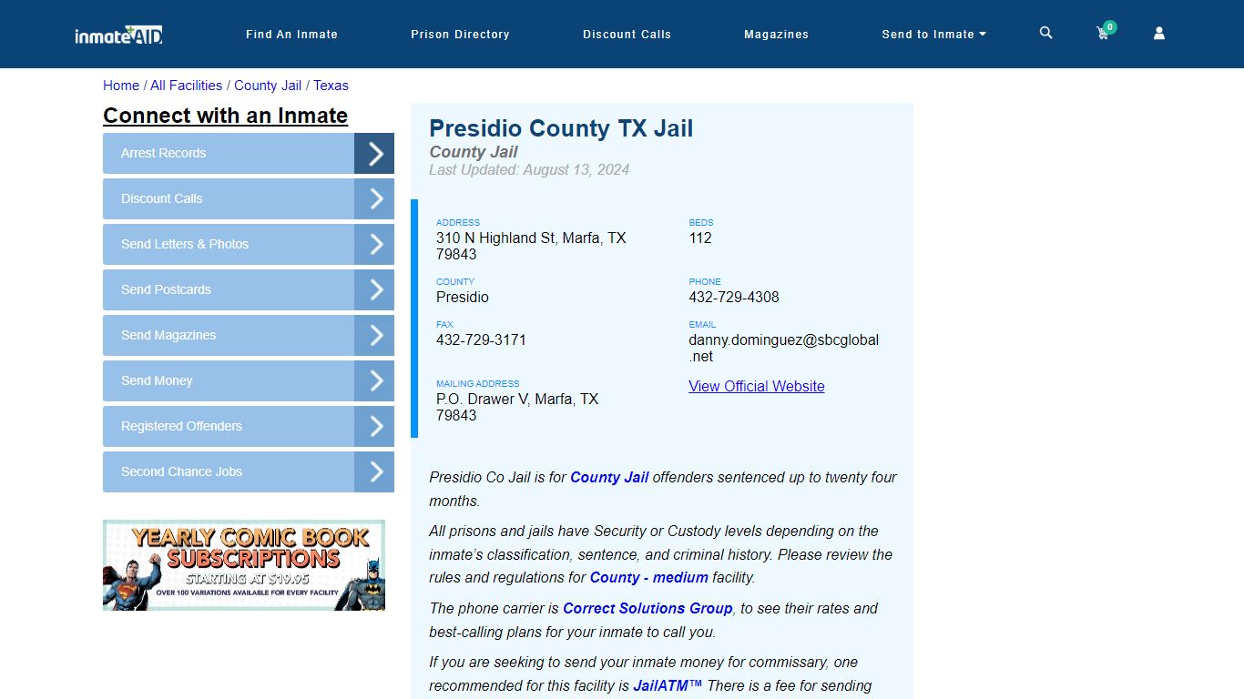 Presidio County TX Jail - Inmate Locator